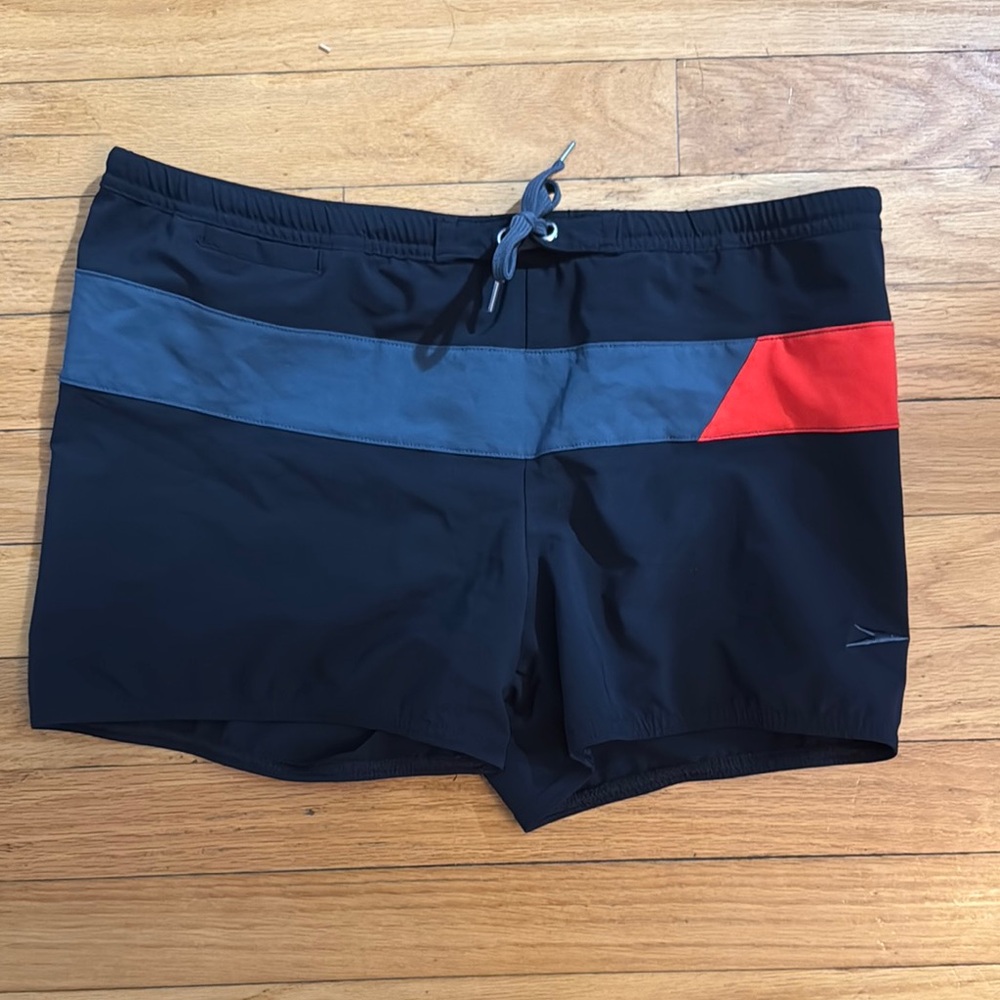 Speedo Square Cut Swim Trunks with Drawstring Closure